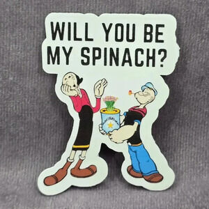 Will You Be My Spinach Popeyes Funny‎ Humor Laptop Decal Stationary Sticker